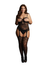 Le Desir Suspender Rhinestone Bodystocking