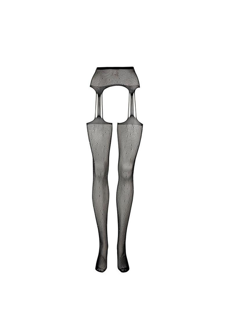 Le Desir Suspender Rhinestone Pantyhose