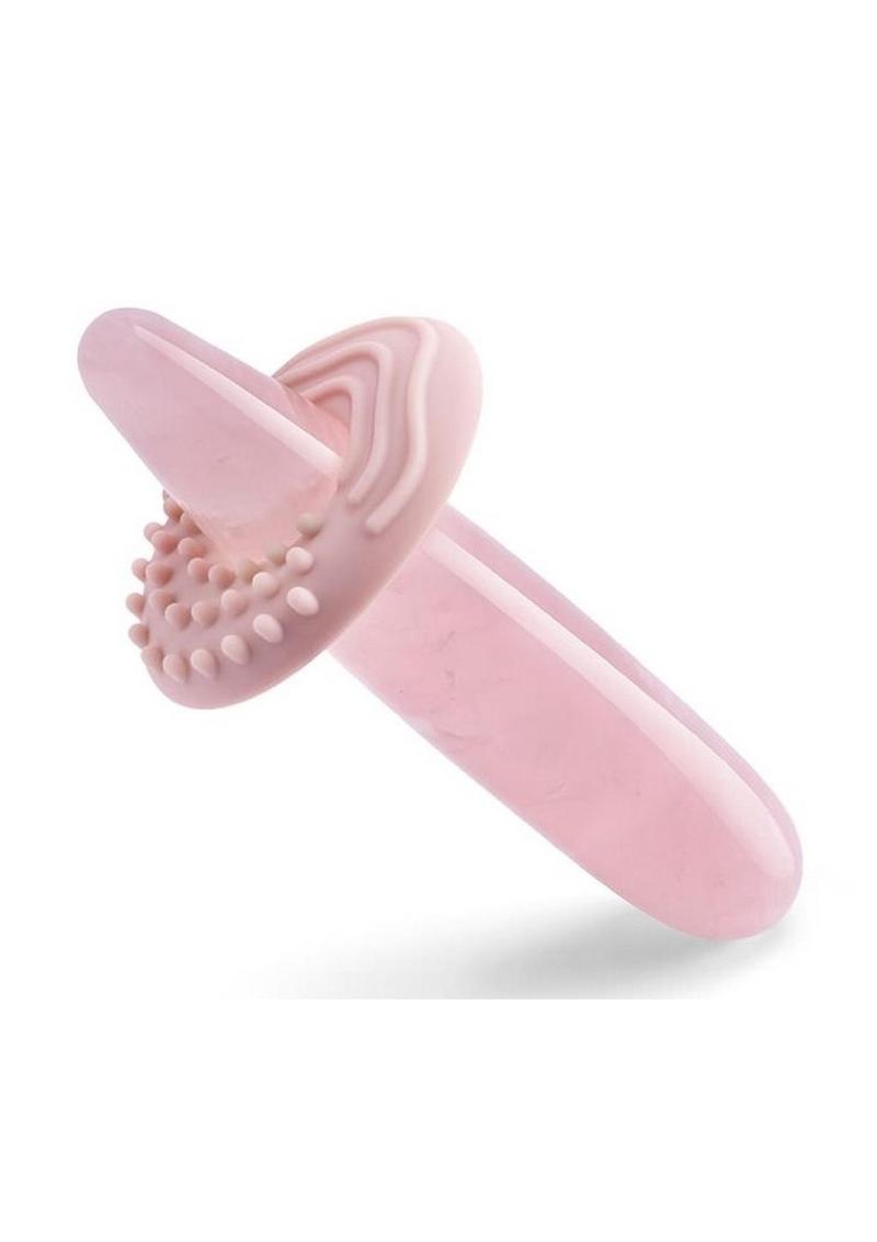 Le Wand Crystal Slim Wand with Silicone Ring - Rose Quartz - Pink