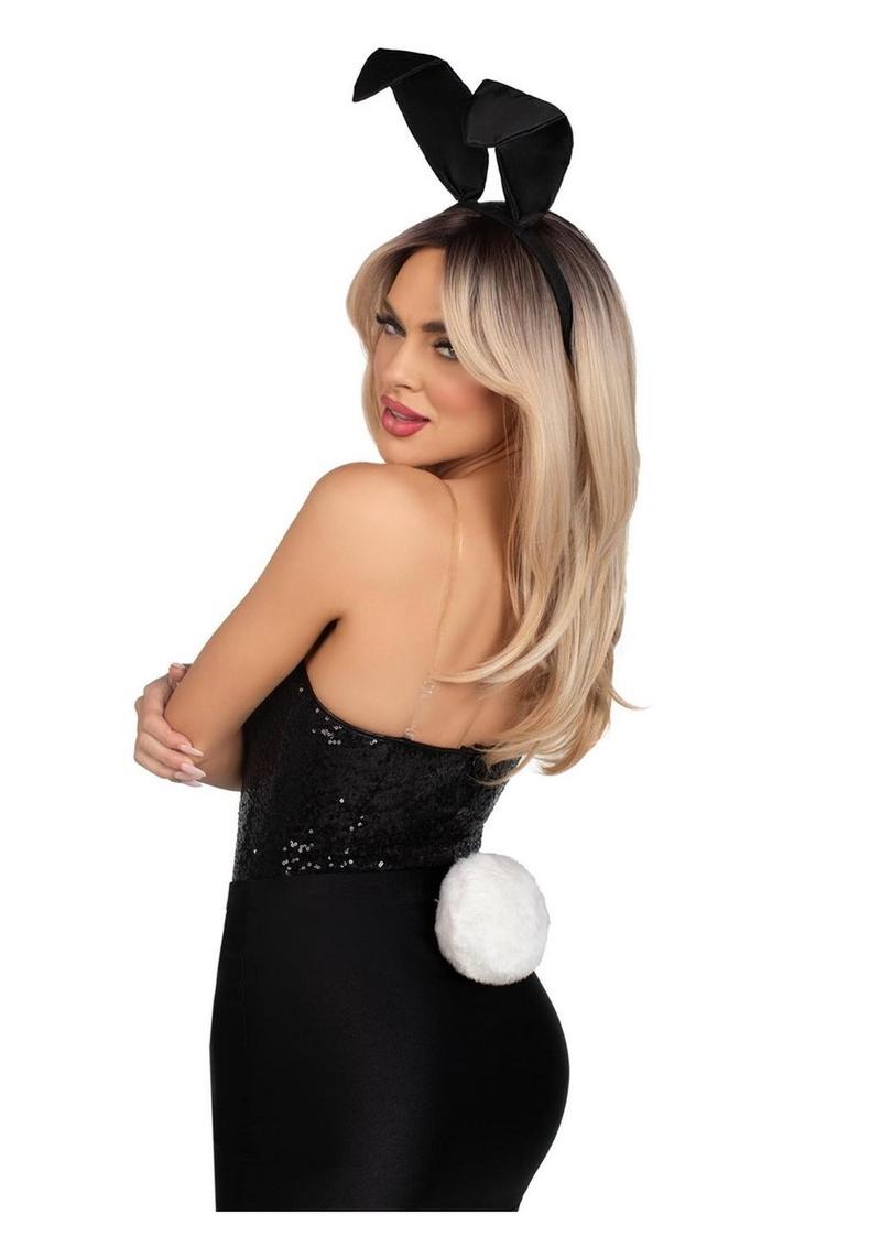 Leg Avenue Bunny Kit Pin-On Tail and Bendable Satin Ear Headband