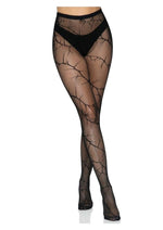 Leg Avenue Cracked Fishnet Tights - Black - One Size