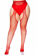 Leg Avenue Crystalized Fishnet Suspender Pantyhose