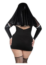 Leg Avenue Holy Hottie Set Boned Garter Dress with Cross Accents and Nun Habit