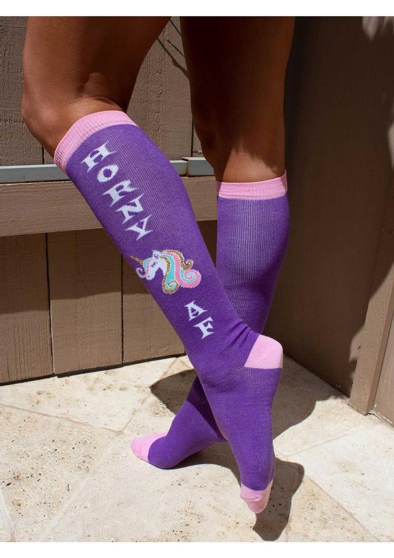 Leg Avenue Horny AF Knee Socks - Multicolor - One Size