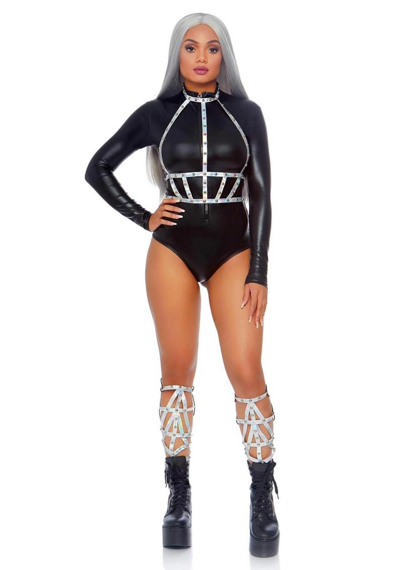 Leg Avenue Iridescent Studded Vinyl Body Harness