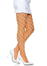 Leg Avenue Jumbo Pothole Net Tights - Neon Orange/Orange - One Size