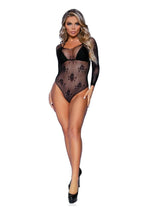 Leg Avenue Micro Net Snap Crotch Skull Bodysuit