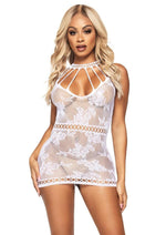 Leg Avenue Mini Dress with Net Cut-Outs and Strappy Accents