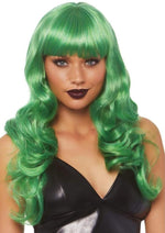 Leg Avenue Misfit Long Wavy Bang Wig - Green - One Size