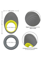 Link Up Edge Silicone Vibrating Cock Ring - Gray/Multicolor/Yellow