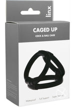 Linx Caged Up Cock Cage 3 Ring Cock Ring - Black