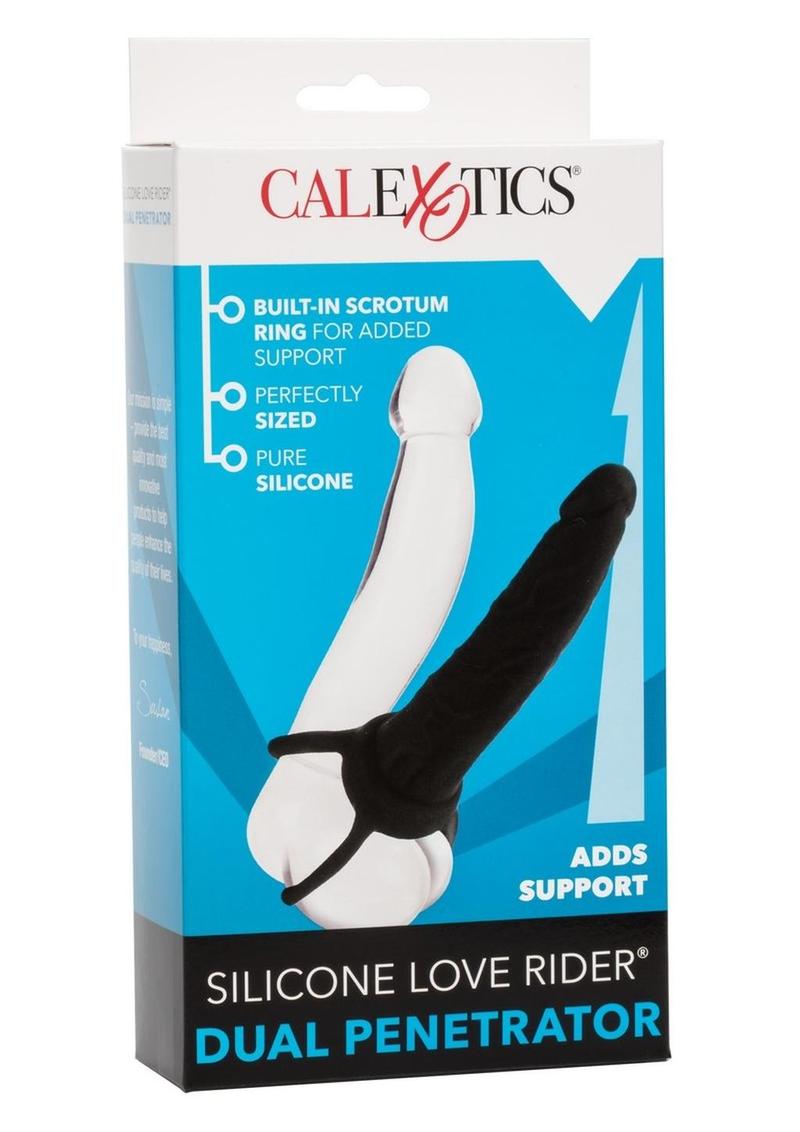 Love Rider Silicone Dual Penetrator Dildo Cock Ring