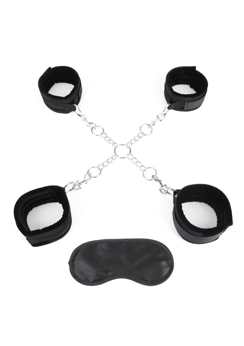 Lux Fetish Hog Tie with 4 Universal Soft Restraint Cuffs