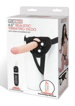 Lux Fetish Realistic Vibrating Dildo with Harness Remote Control