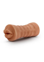 M For Men Isabella Vibrating Masturbator with Bullet - Mouth - Brown/Caramel