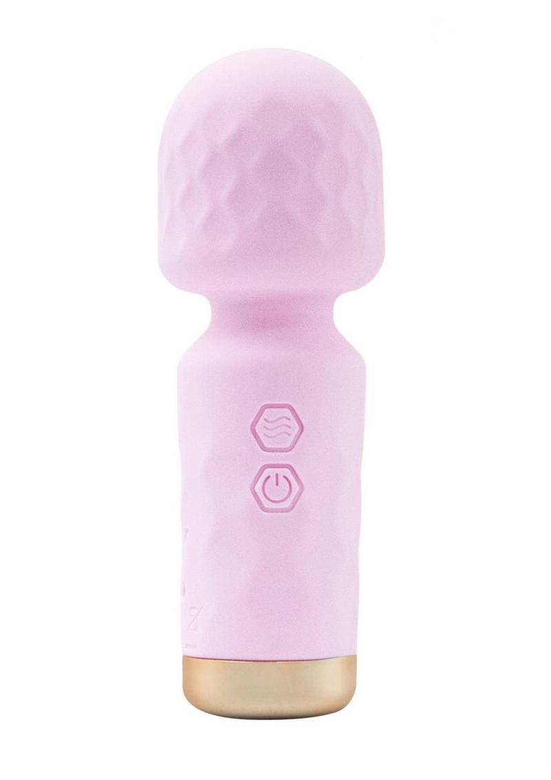 M'lady Rechargeable Silicone Mini Vibrating Wand - Pink