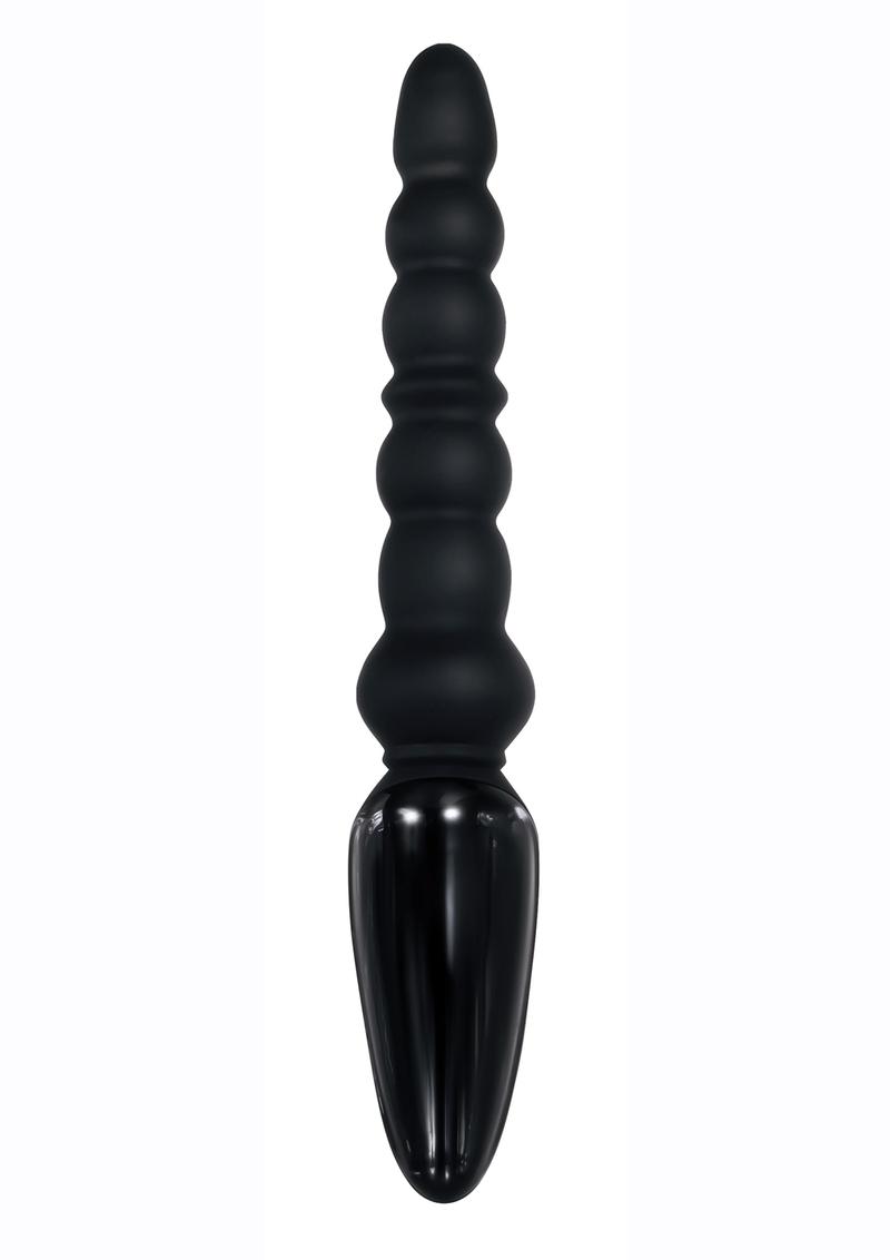 Magic Stick Rechargeable Silicone Beaded Vibrator - Black