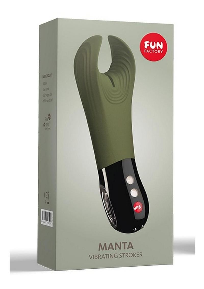 Manta Silicone Vibrating Sleeve - Moss