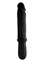 Master Series 8x Auto Pounder Rechargeable Silicone Vibrating and Thrusting Dildo with Handle