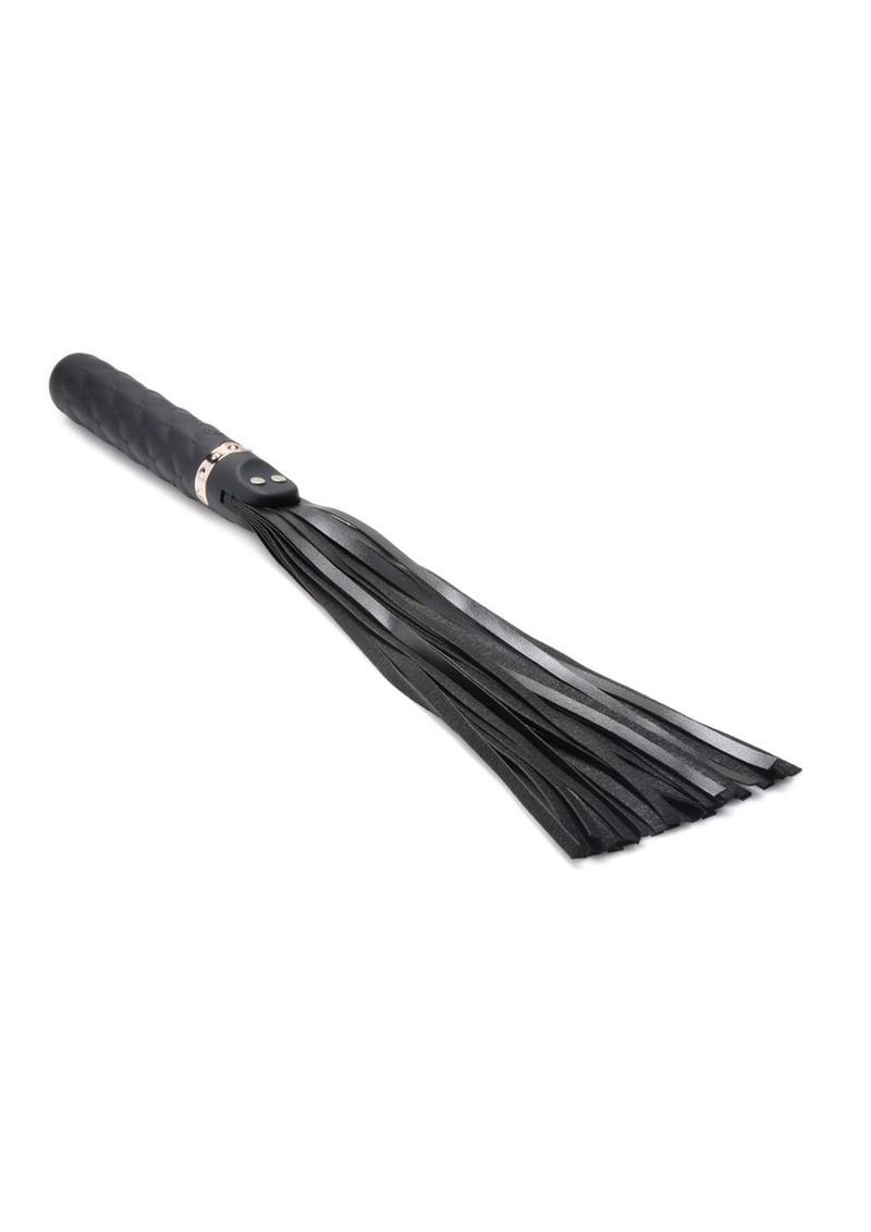 Master Series Vibra-Lasher 9x Vibrating Silicone Dildo Flogger - Black