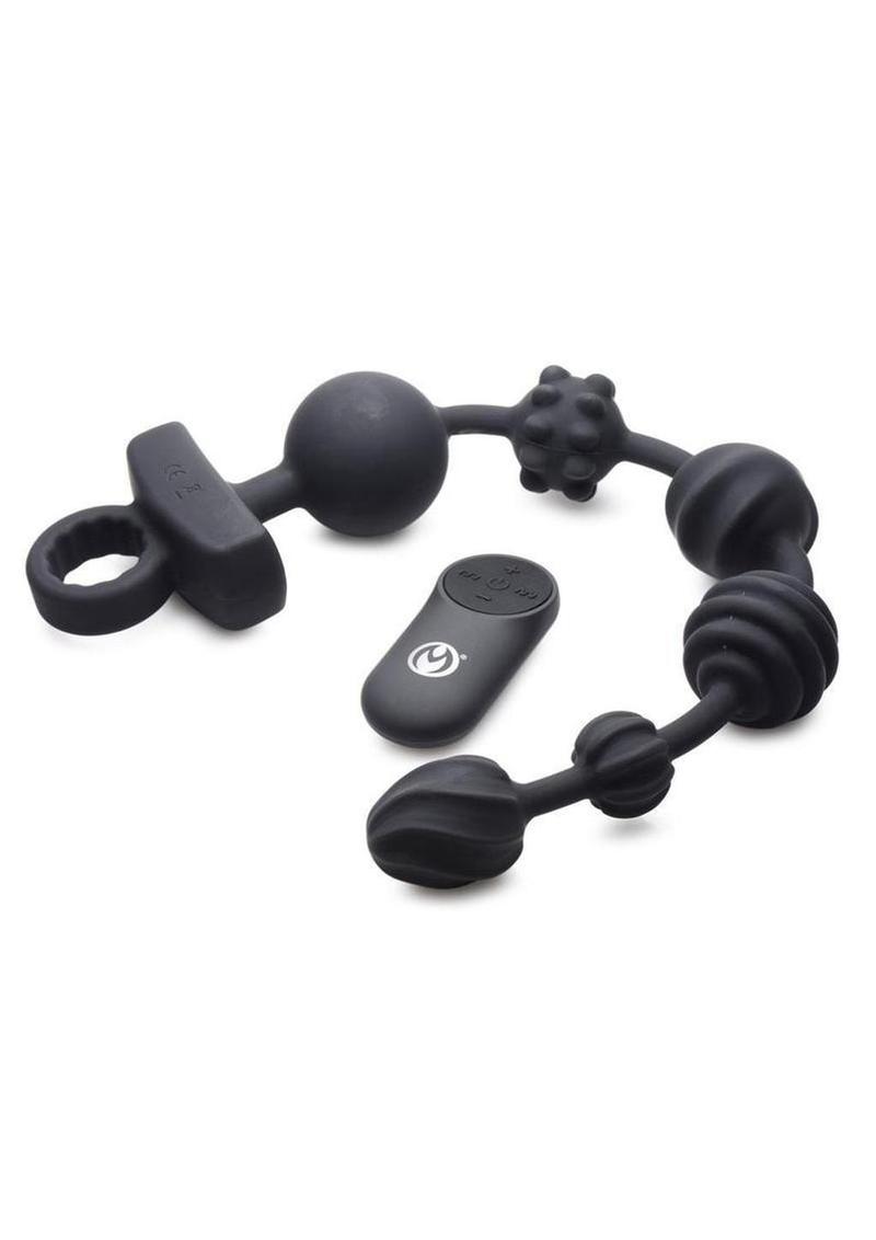 Master Series Vibrating Silicone Anal Beads with Remote Control