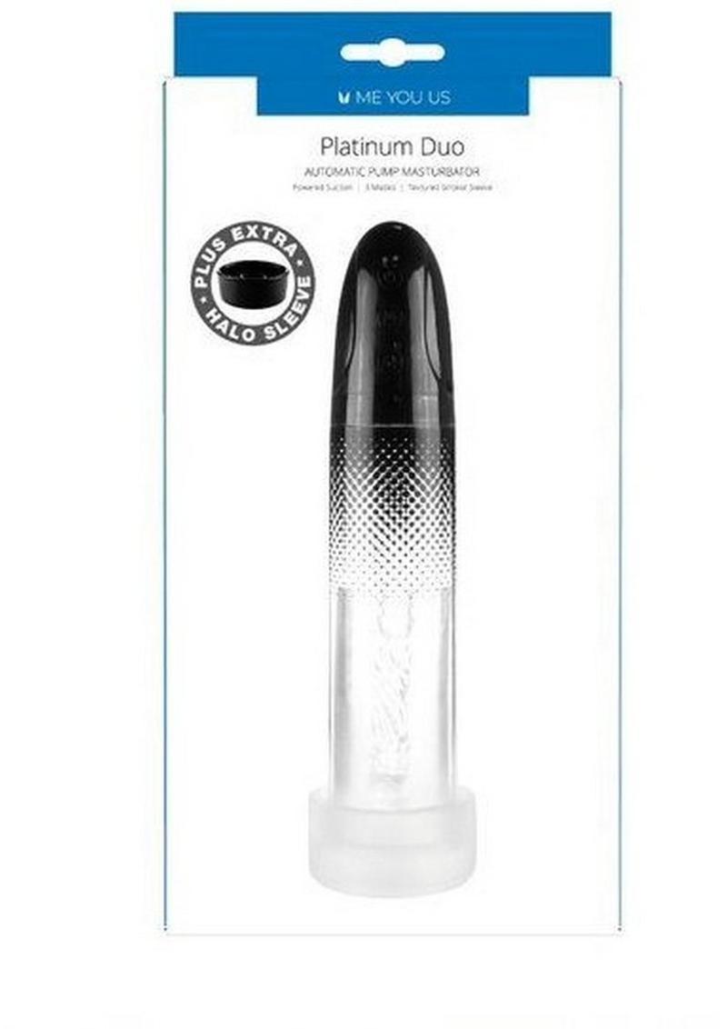 ME YOU US Platinum Duo Automatic Penis Pump Rechargeable Masturbator - Black/Clear