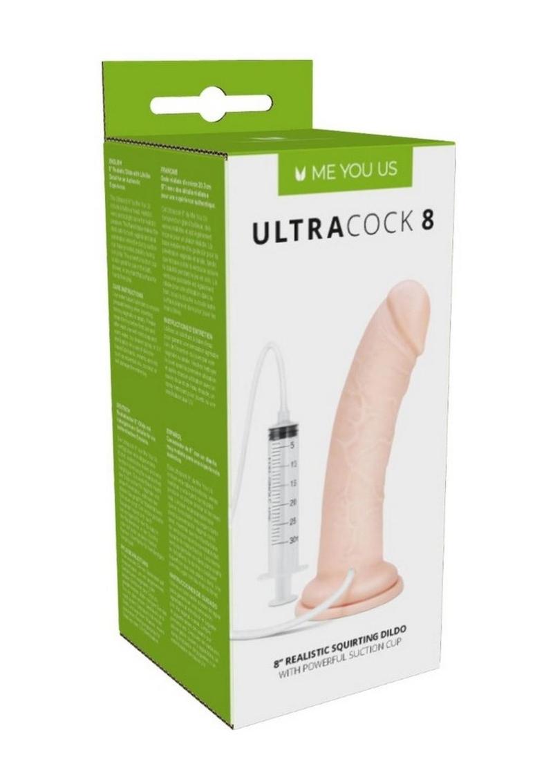 ME YOU US Ultra Cock 8 Realistic Squirting Dildo - Vanilla - 8in