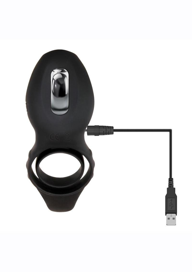 Mr. Flicker Rechargeable Silicone Cock Ring - Black