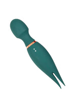 Mystique Vibrating Massagers Rechargeable Silicone Magic Wand - Green