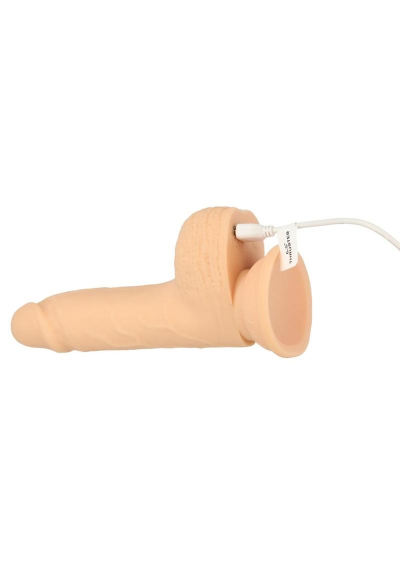 Naked Addiction Silicone Rechargeable Thrusting Dildo with Remote Control - Vanilla - 6.5in