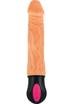 Natural Realskin Hot Cock #1 Rechargeable Warming Vibrator - Vanilla - 7in