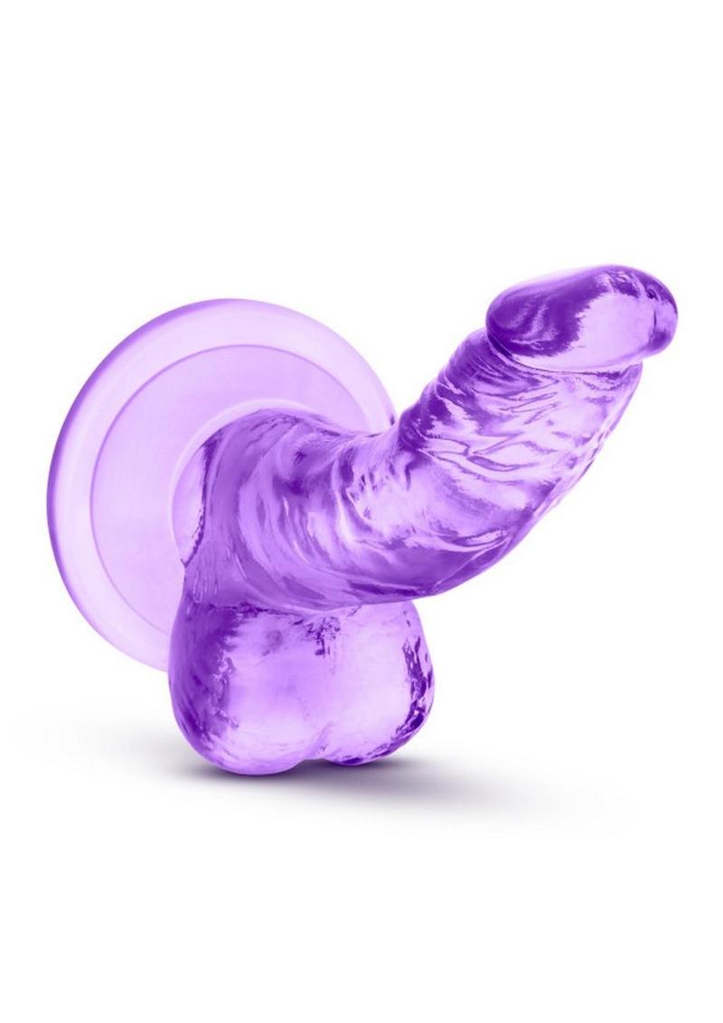 Naturally Yours Mini Dildo with Balls - Purple - 4.75in