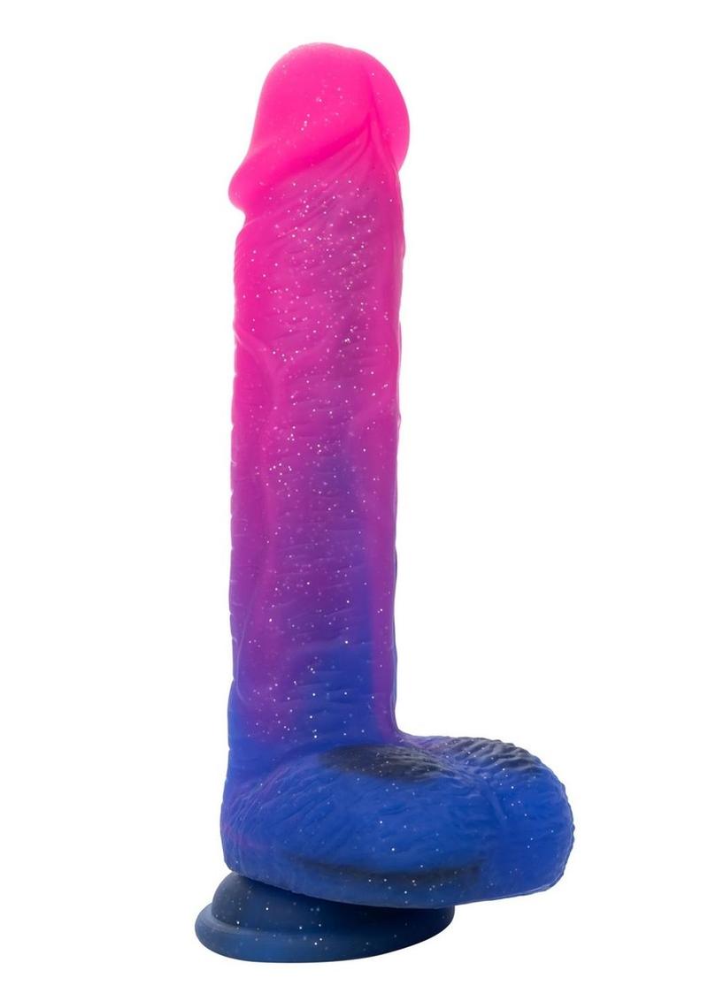 Naughty Bits Ombre Hombre XL Rechargeable Silicone Vibrating Dildo - Multicolor - XLarge