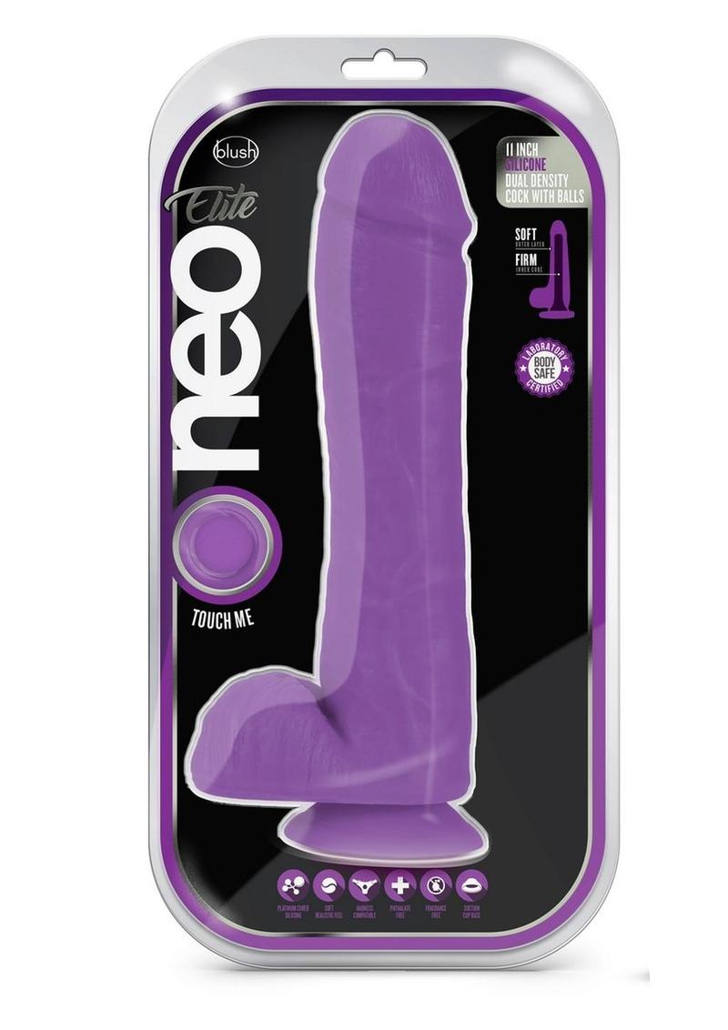 Neo Elite Silicone Dual Density Dildo with Balls