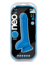 Neo Elite Silicone Dual Density Dildo with Balls - Blue - 9in