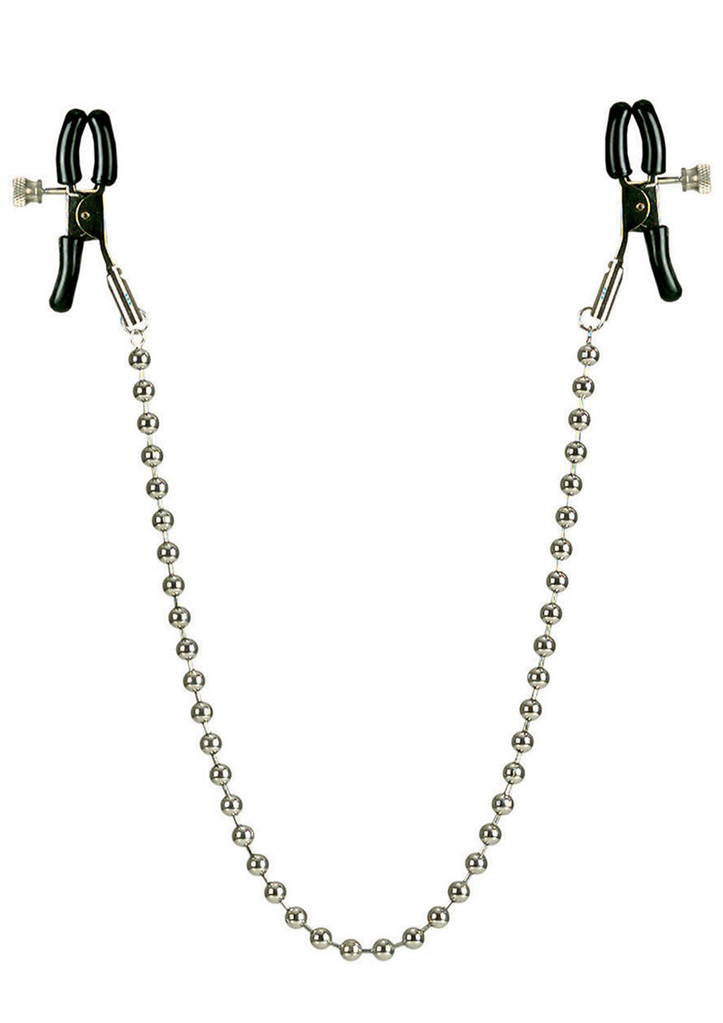 Nipple Play Silver Beaded Chain Nipple Clamps