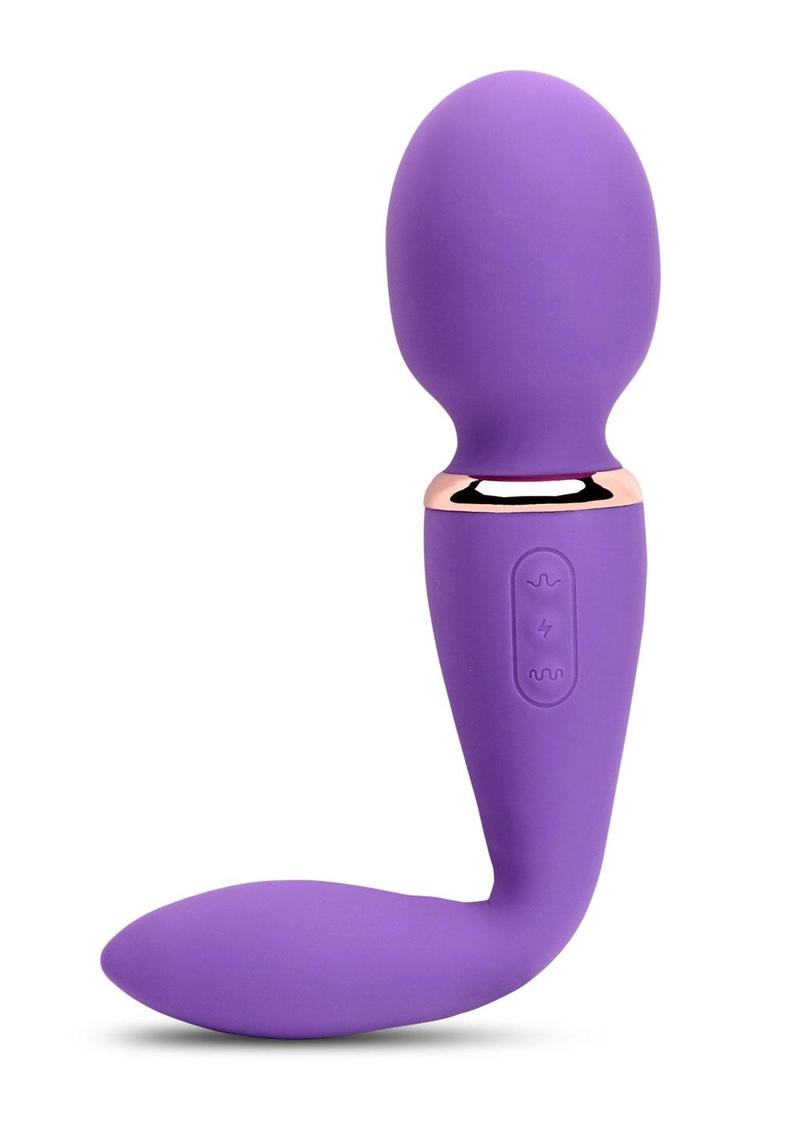 Nu Sensuelle Xlr8 Alluvion Silicone Rechargeable Wand Massager - Purple/Rose Gold