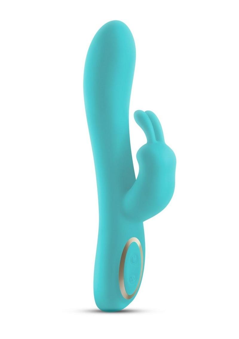 Obsessions Hera Rechargeable Silicone Rabbit Vibrator - Aqua/Blue