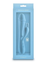 Obsessions Scarlett Rechargeable Silicone Rabbit Vibrator - Blue