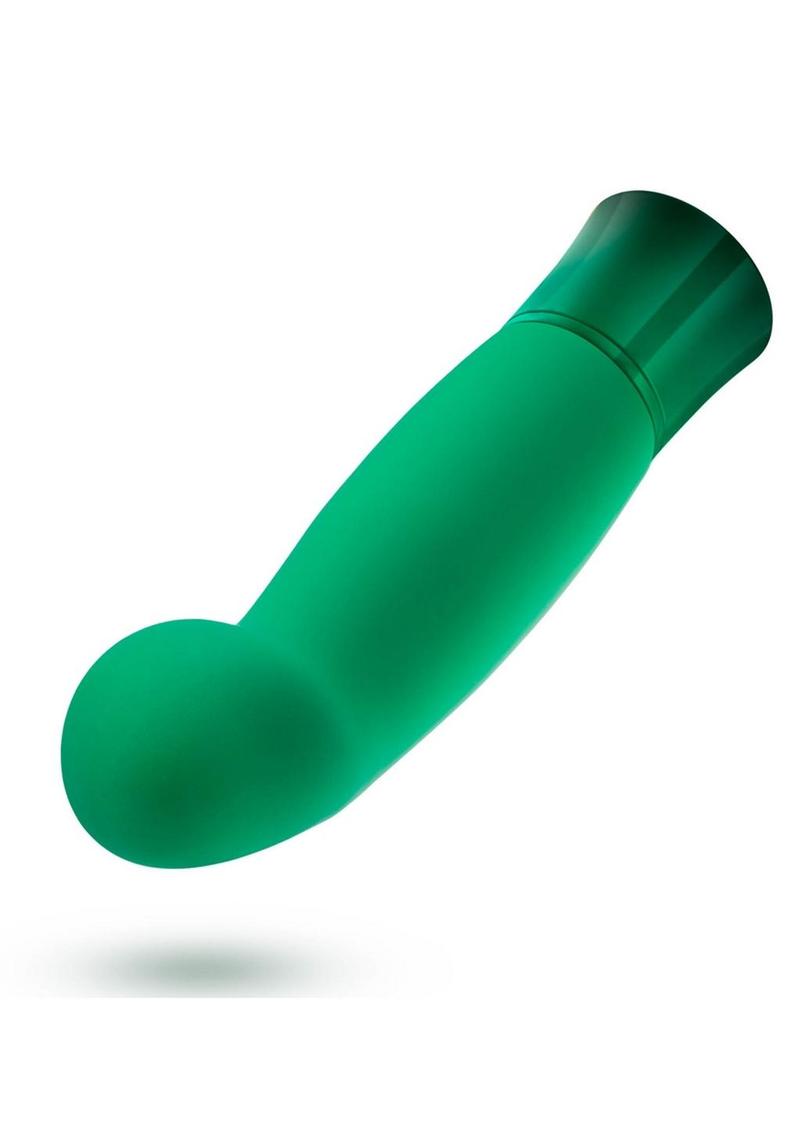 Oh My Gem Enchanting Rechargeable Silicone G-Spot Vibrator - Green/Turquoise