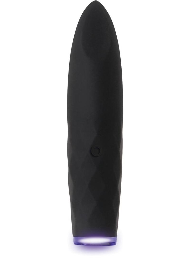 On The Spot Rechargeable Silicone Light Up Bullet Vibrator - Black