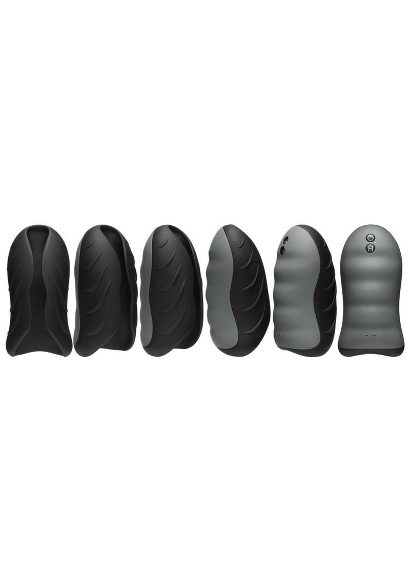 Optimale Secondskyn Silicone Warming Stroker Vibrating USB Rechargeable Masturbator - Black - 5.5in