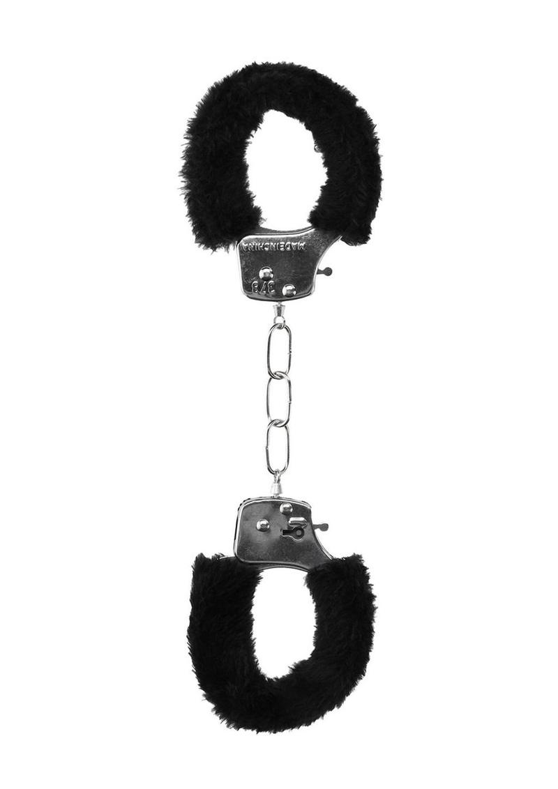 Ouch! Beginner's Furry Hand Cuffs with Quick Release Button