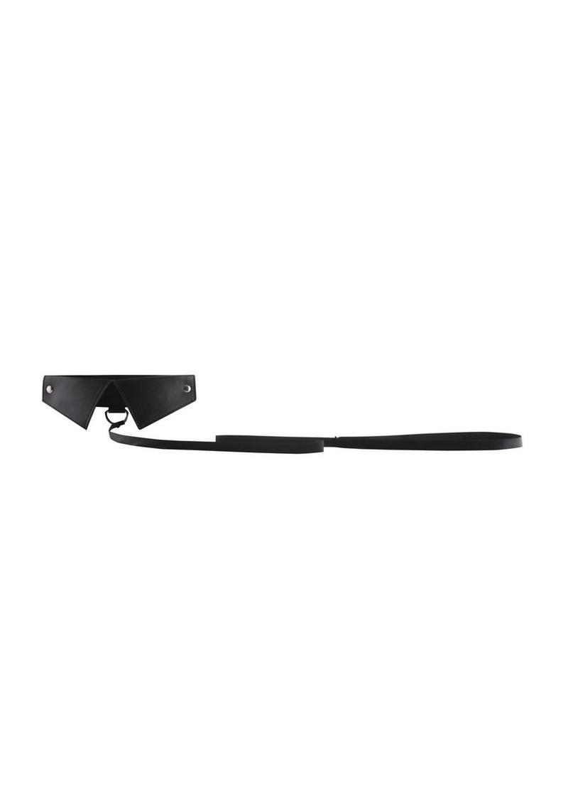 Ouch! Classic Collar with Leash - Black