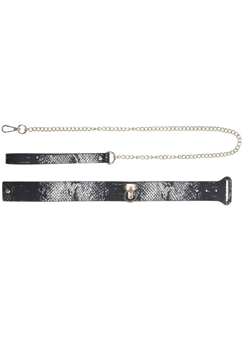 Ouch! Florence Collection Collar with Leash - Black