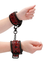 Ouch! Luxury Hand Cuffs - Burgundy/Red