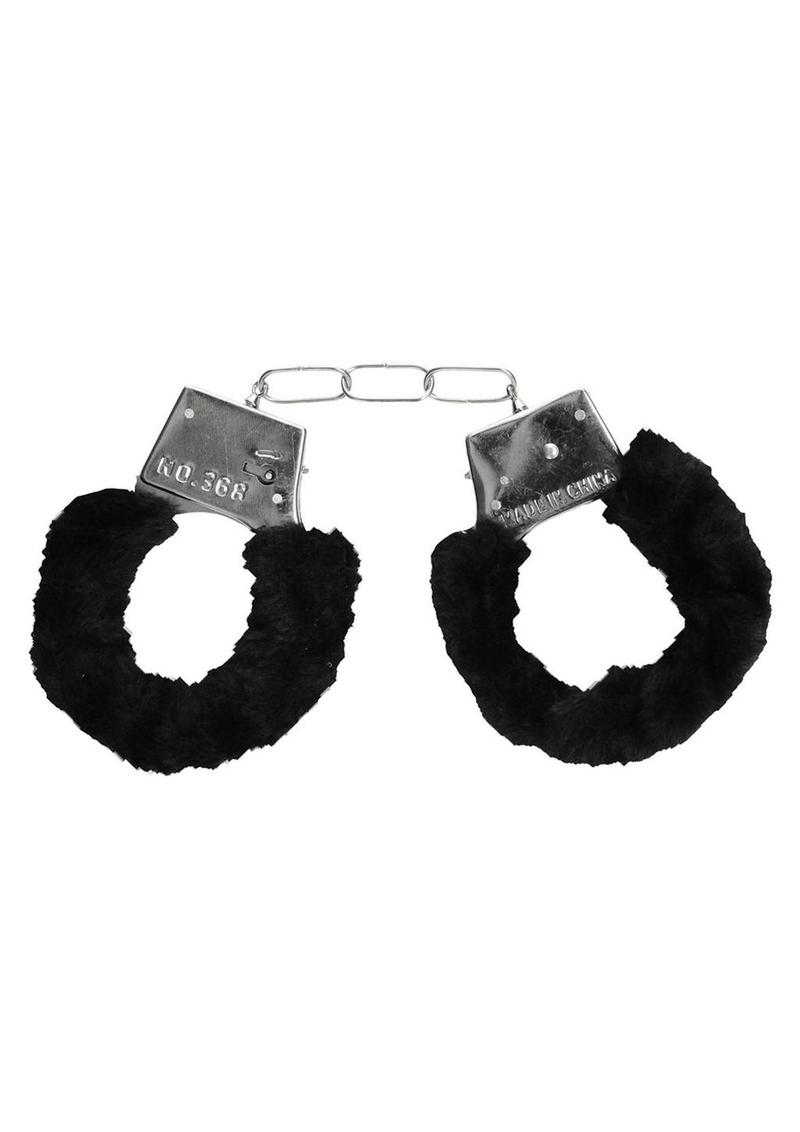 Ouch! Pleasure Furry Hand Cuffs with Quick Release Button