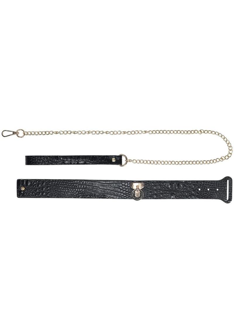 Ouch! Rome Collection Collar with Leash - Black