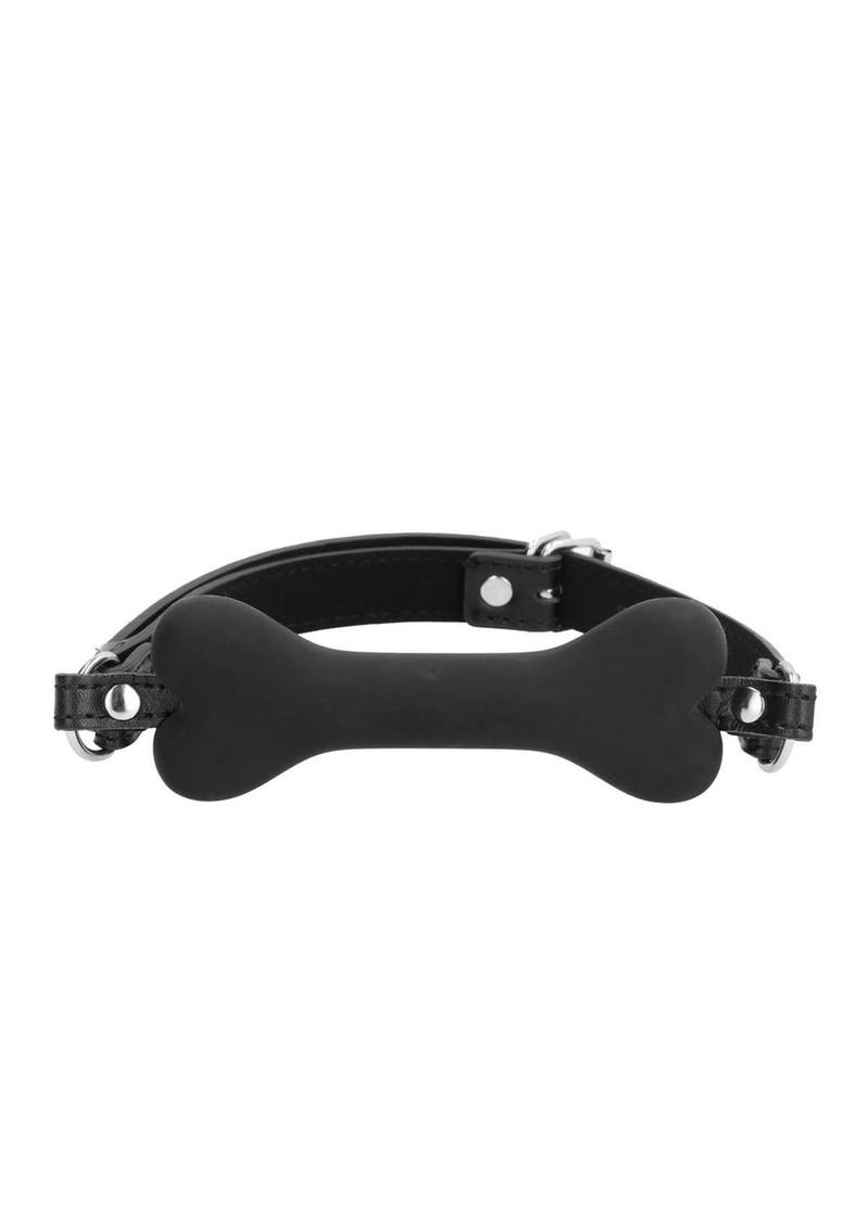 Ouch! Silicone Bone Gag with Adjustable Bonded Leather Straps