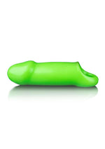 Ouch! Smooth Thick Stretchy Penis Sleeve - Glow In The Dark/Green